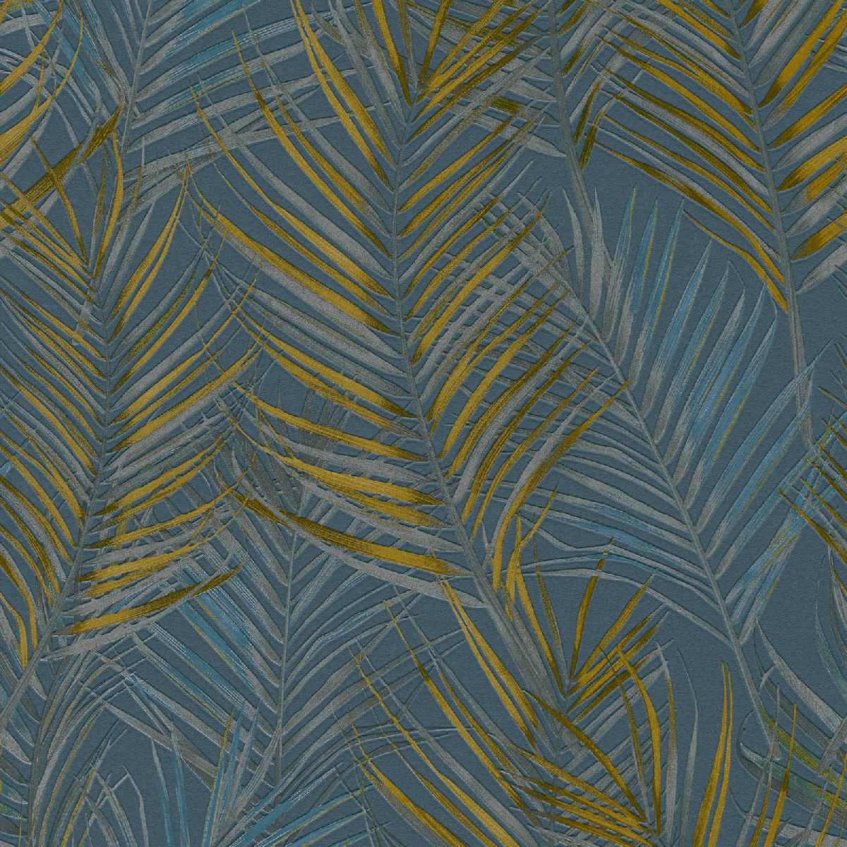 Vliestapete Attractive II 390387 - Floral Muster - BlauGelb